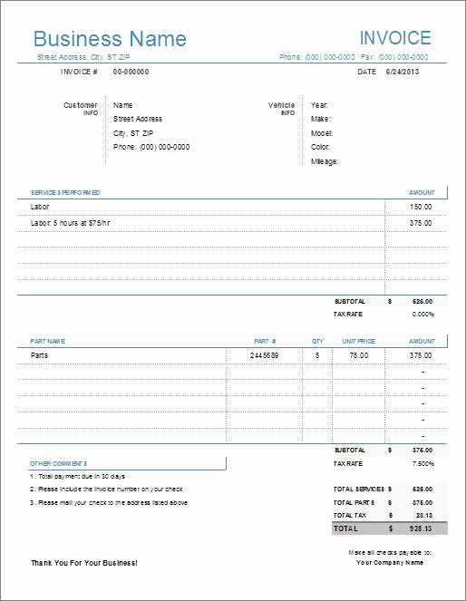 Truck Repair Invoice Template New 68 Best Images About Free Excel Templates On Pinterest