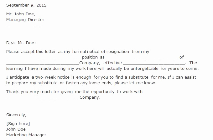 Two Weeks Notice Email Template Elegant Two Weeks Notice Letter – Download Pdf Doc format