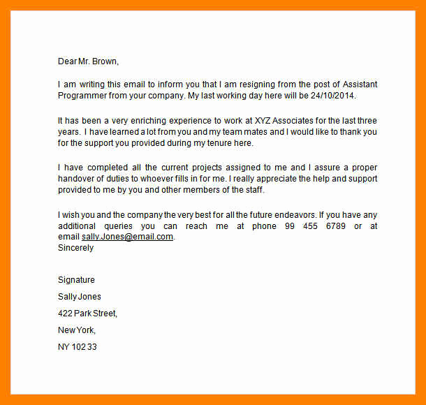 Two Weeks Notice Email Template Unique 2 Weeks Notice Email
