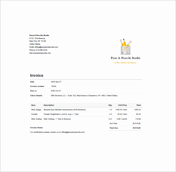 Website Design Invoice Template Fresh 9 Designing Invoice Templates Docs Pdf Word