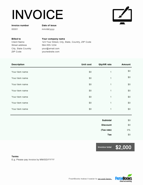 Website Design Invoice Template Fresh Web Design Invoice Template Free Download