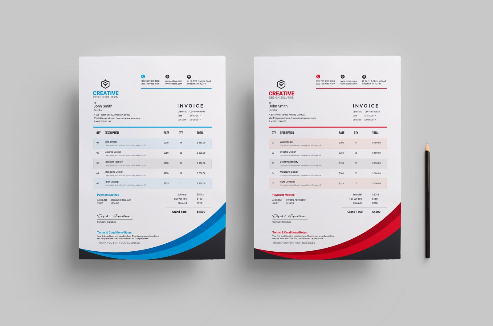 Website Design Invoice Template Unique Creative Stylish Invoice Design Template Catalog