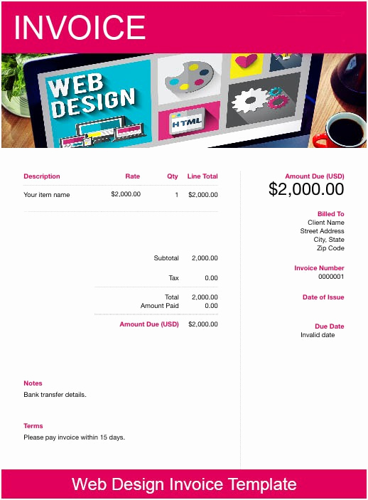 Website Design Invoice Template Unique Web Design Invoice Template Free Download