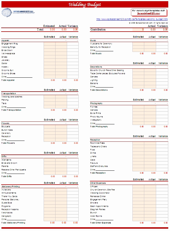 Wedding Budget Spreadsheet Template Beautiful Mad About Brides