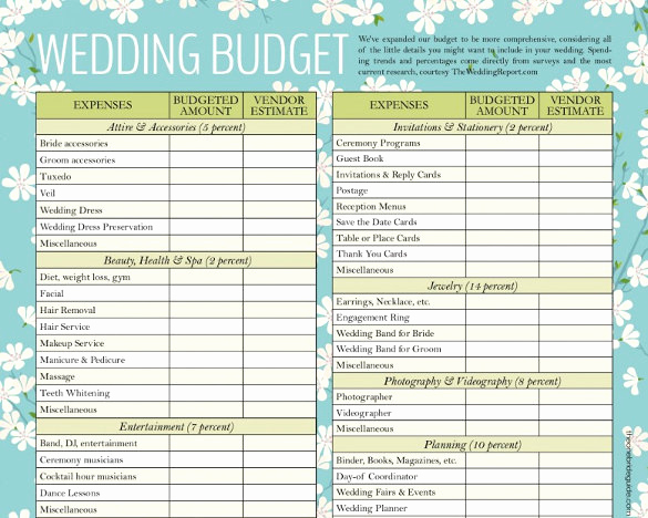 Wedding Budget Spreadsheet Template New Wedding Bud Template 16 Free Word Excel Pdf