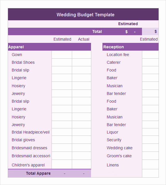 Wedding Budget Spreadsheet Template Unique Free 8 Wedding Bud Samples In Google Docs