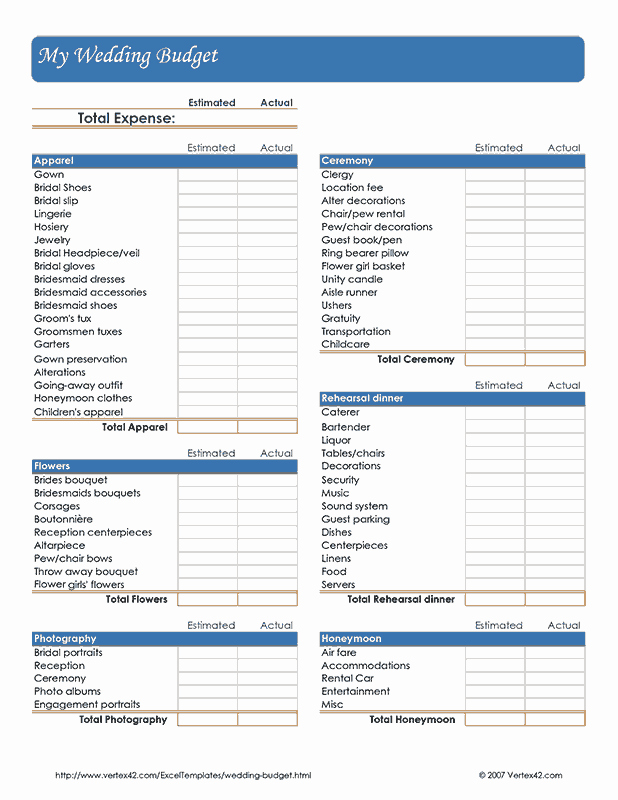 Wedding Budget Template Excel Beautiful Free Printable Wedding Bud Worksheet Pdf From