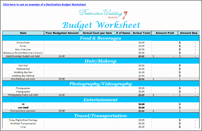 Wedding Budget Template Excel Elegant Super Simple Destination Wedding Planning Spreadsheets