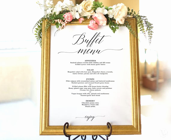 Wedding Buffet Menu Template Inspirational Wedding Buffet Menu Sign Printable Wedding Menu Template