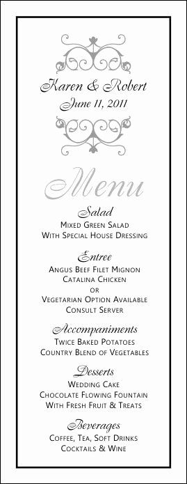 Wedding Buffet Menu Template New Free Printable Wedding Menus