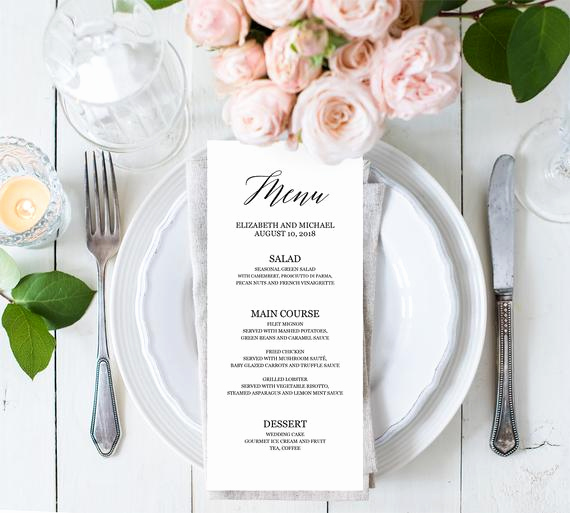 Wedding Buffet Menu Template Unique Dinner Party Menu Template Editable Pdf Wedding Buffet