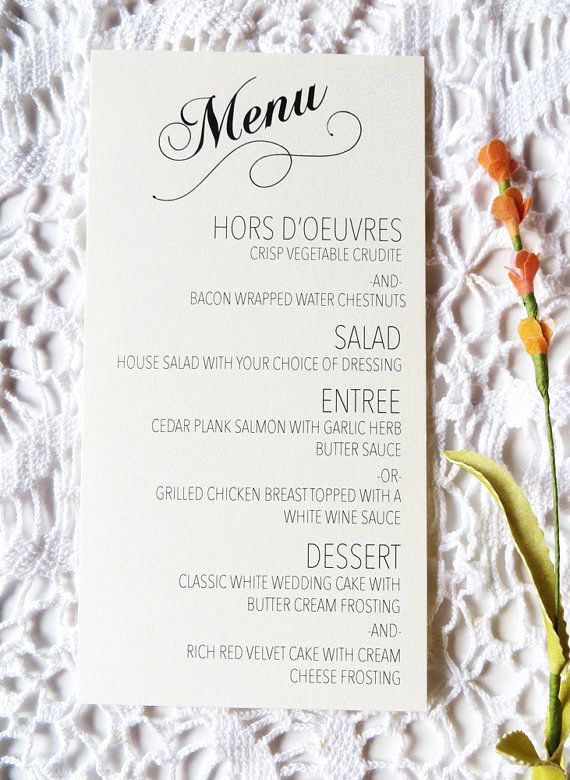 Wedding Buffet Menu Template Unique Wedding Menus are Great for Speeding Up that Buffet Line