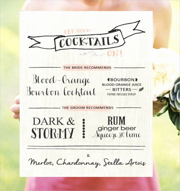 Wedding Drink Menu Template Best Of Drink Menu Template – 25 Free Psd Eps Documents Download