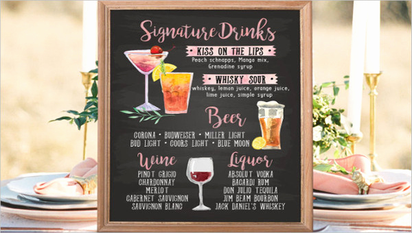 Wedding Drink Menu Template Luxury 9 Chalkboard Wedding Menu Templates Psd Ai