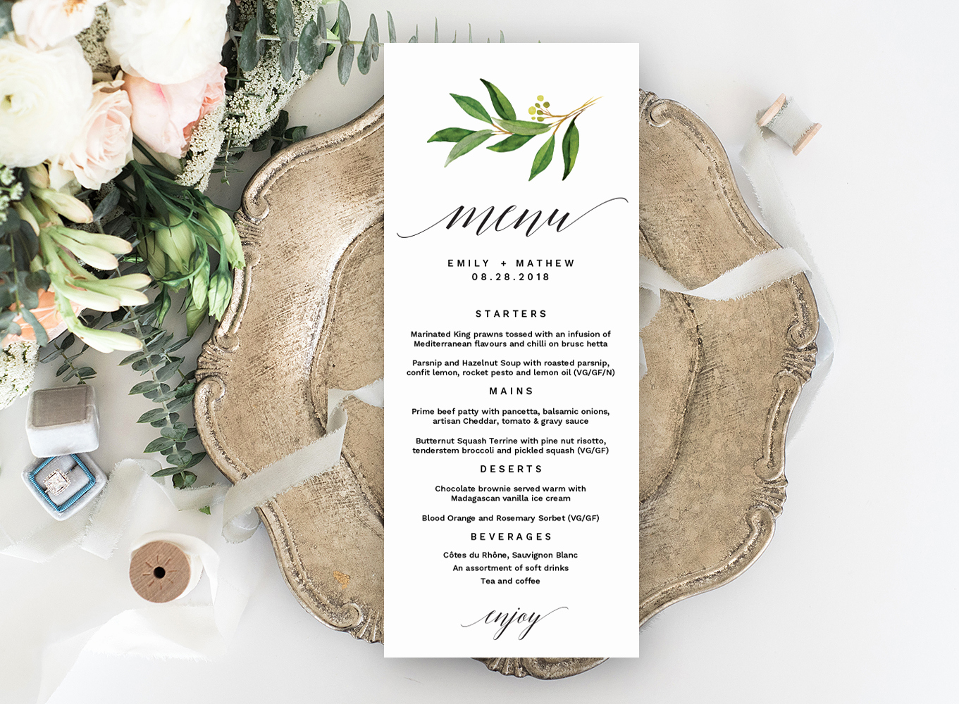 Wedding Menu Template Free Download Awesome Wedding Menu Editable Template – Free Print Templates