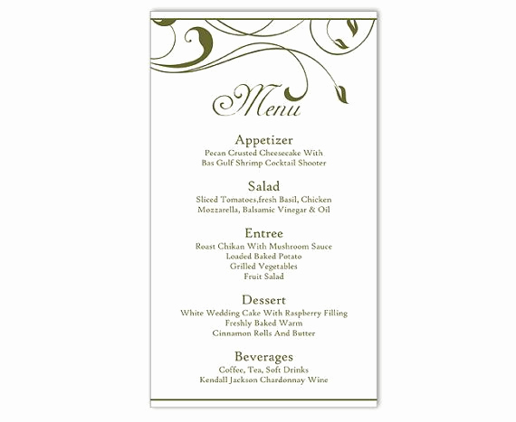 Wedding Menu Template Free Download Awesome Wedding Menu Template Diy Menu Card Template Editable Text