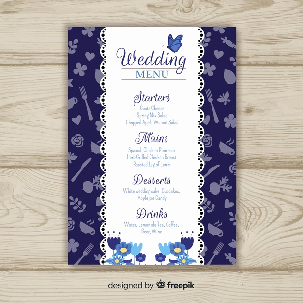 Wedding Menu Template Free Download Awesome Wedding Menu Template Vector