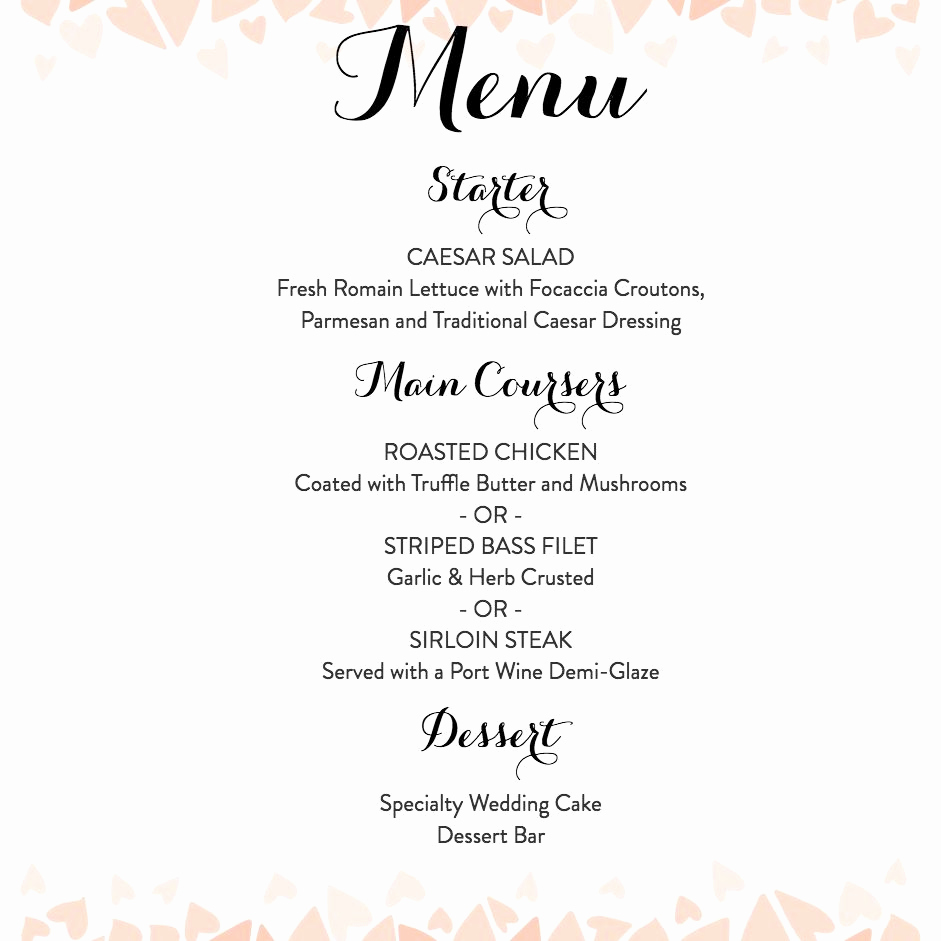 Wedding Menu Template Free Download Best Of Download A Free Wedding Menu Template