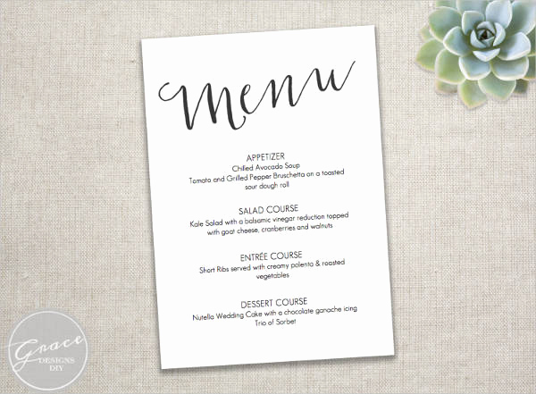 Wedding Menu Template Free Download Fresh 23 event Menu Templates