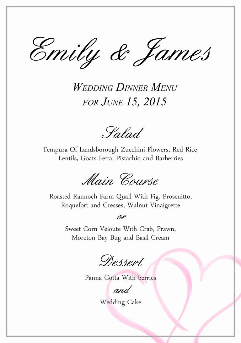 Wedding Menu Template Free Download Lovely Download A Free Wedding Menu Template