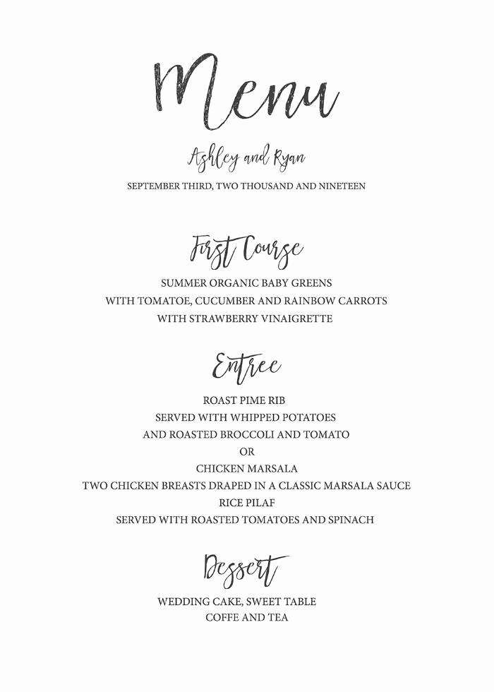 Wedding Menu Template Free Download Lovely Free Watercolor Editable Wedding Menu