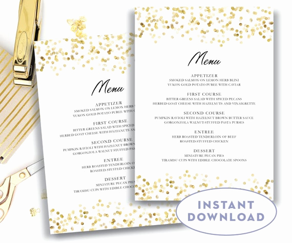 Wedding Menu Template Free Download Lovely Gold Wedding Menu Template 5x7 Editable Text Microsoft Word