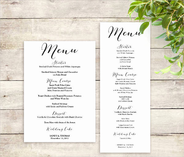 Wedding Menu Template Free Download Luxury Printable Menu Template 9 Free Psd Vector Ai Eps