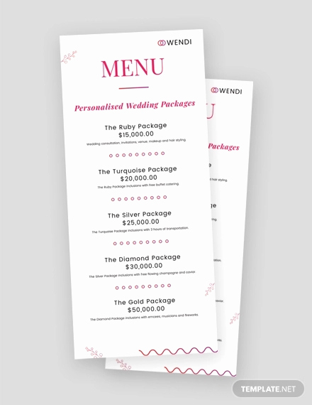 Wedding Menu Template Free Download Unique 36 Wedding Menu Templates Ai Psd Google Docs Apple