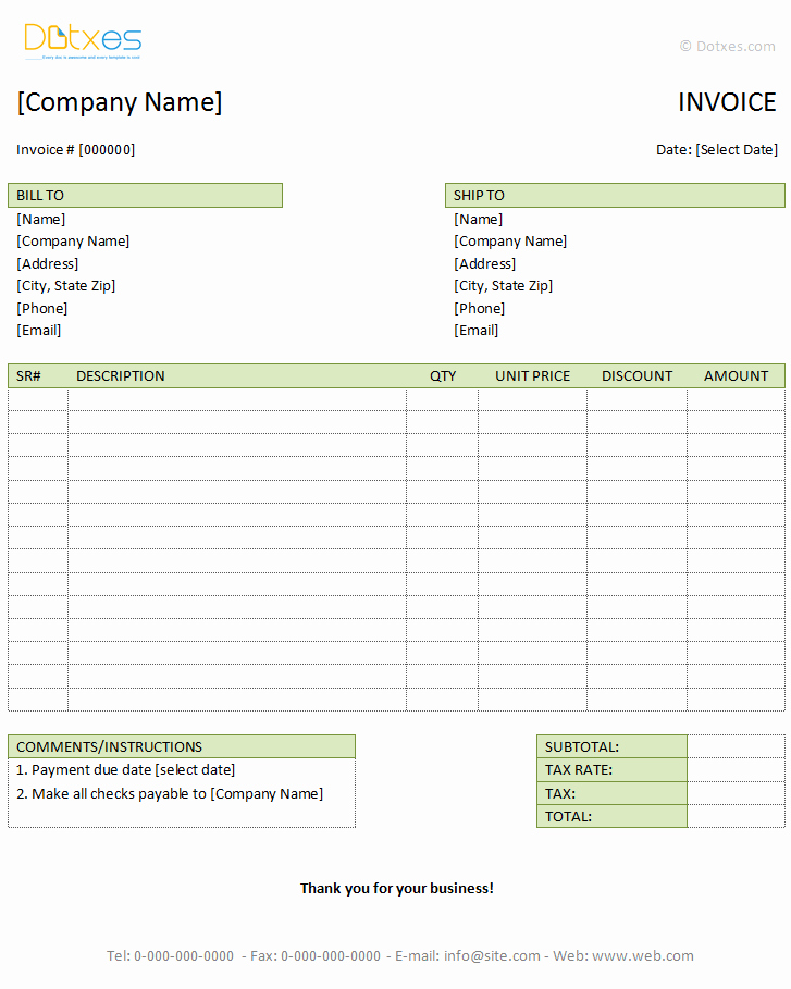 Word Document Invoice Template Awesome Tax Invoice Template Word Doc