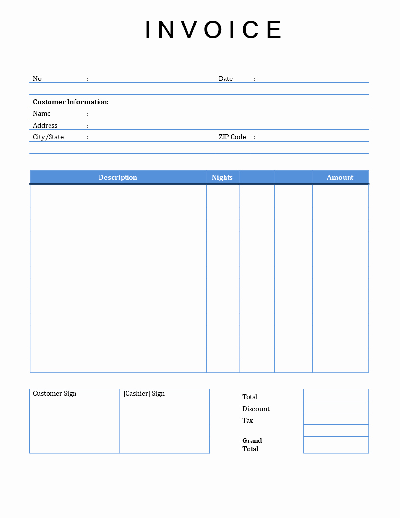 Word Document Invoice Template Beautiful Rental Invoice Template Word