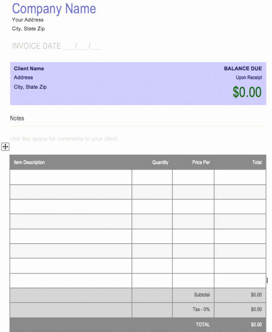 Word Document Invoice Template Lovely Receipt Template Microsoft Word – Printable Receipt Template