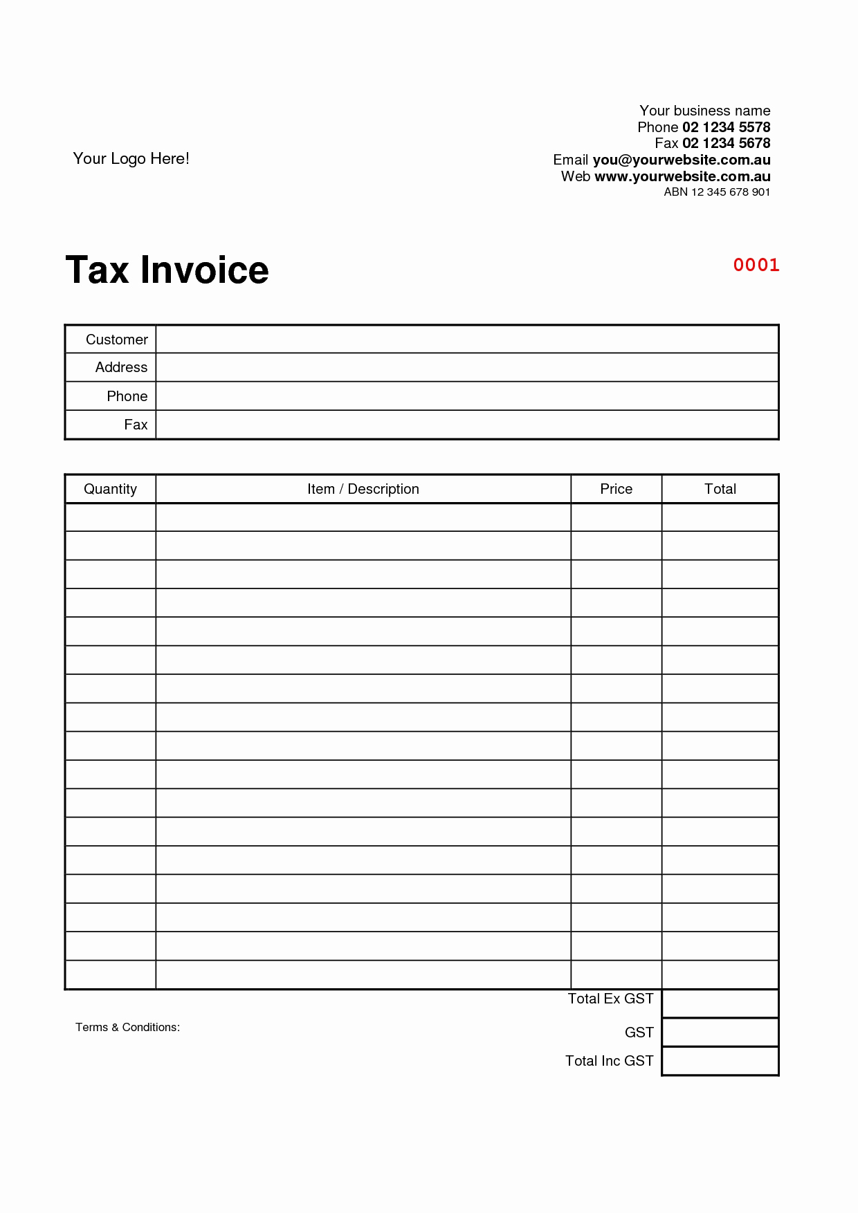 Word Document Invoice Template Unique Tax Invoice Template Word Doc