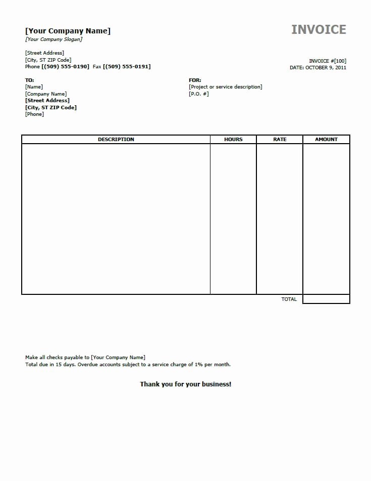 Word Invoice Template Free Beautiful Free Invoice Templates for Word Excel Open Fice