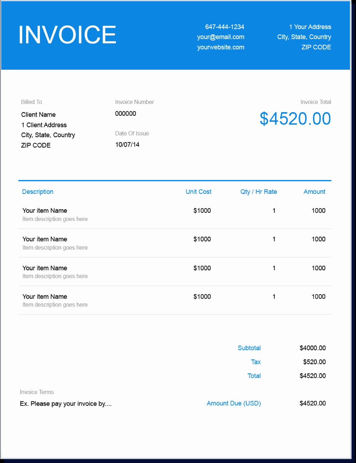 Word Invoice Template Free Beautiful Invoice Template