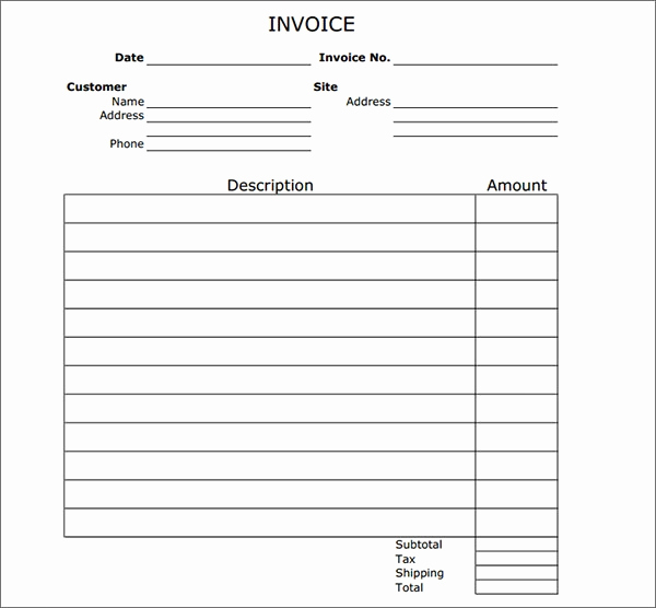Word Invoice Template Free Elegant Free 47 Sample Blank Invoice Templates In Word