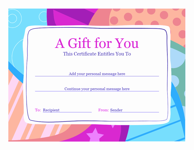 Word Template Gift Certificate Elegant Birthday Gift Certificate Template Word 2010 Free