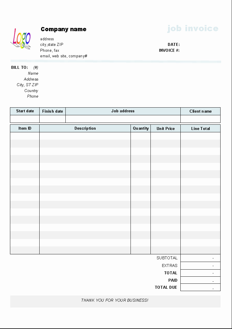 Work Invoice Template Word Best Of Editable Blank Invoice Invoice Template