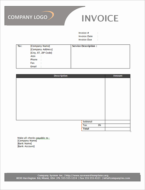 Work Invoice Template Word Best Of Sample Invoices for Services – Printable Month Calendar