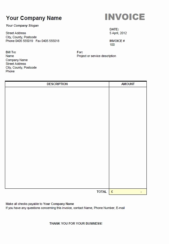 Work Invoice Template Word Inspirational Free Invoice Template Downloads