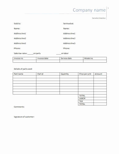 Work Invoice Template Word Inspirational Service Invoice Template Word Download Free