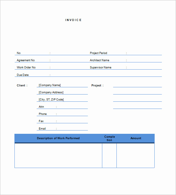 Work Invoice Template Word Lovely Contractor Invoice Templates 14 Free Word Excel Pdf